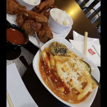 Bonchon - Wings and drumstick combo spicy and soy garlic, and ttobokei. Delicious, very friendly staff who helped cater the order to our taste - Korean Near Me - Elk Grove, California Bonchon - Wings and drumstick combo spicy and soy garlic, and ttobokei. Delicious, very friendly staff who helped cater the order to our taste - Korean Near Me - Elk Grove, California