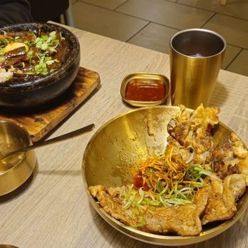 Bibimboom - Bibimbup, beef soup, beef pancakes, and eggplant dish. - Korean Near Me - San Diego, California Bibimboom - Bibimbup, beef soup, beef pancakes, and eggplant dish. - Korean Near Me - San Diego, California