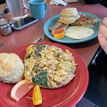 Geraldine's Counter - Emerald City Scramble & Counter special, both with their mouth-watering biscuits! - American Near Me - Seattle, Washington