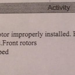 Here is the write up of the 2nd mechanic who had to correct the problem caused by the mechanic at Kwik Kar at W Little York Here is the write up of the 2nd mechanic who had to correct the problem caused by the mechanic at Kwik Kar at W Little York