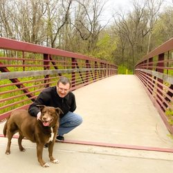 Happy Rock Park - Lilly, our dog, and my guy, Leif.