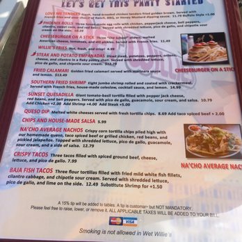 Wet Willie's - Menu - Lounges Near Me - Miami Beach, Florida