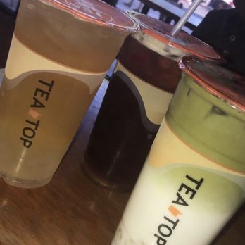 Tea Top - Left to Right: Jasmine Green Tea w/ Crystal Boba, Darjeeling Black Tea, Matcha Latte w/ Crystal Boba - Bubble Tea Near Me - Atlanta, Georgia Tea Top - Left to Right: Jasmine Green Tea w/ Crystal Boba, Darjeeling Black Tea, Matcha Latte w/ Crystal Boba - Bubble Tea Near Me - Atlanta, Georgia