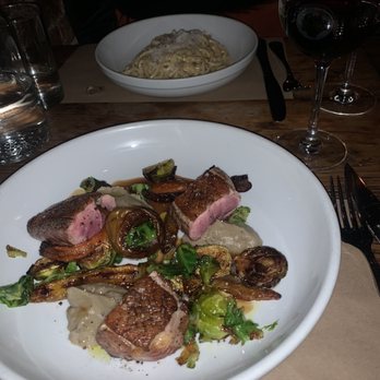 Aurora - Duck entree and cacio e pepe - Italian Near Me - Brooklyn, New York
