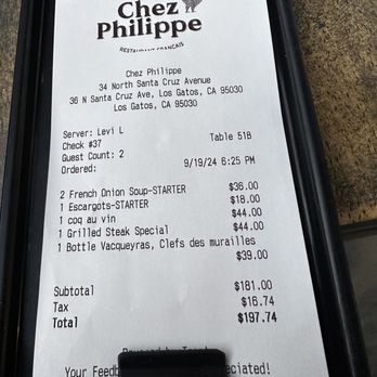 Chez Philippe - French Near Me - Los Gatos, California