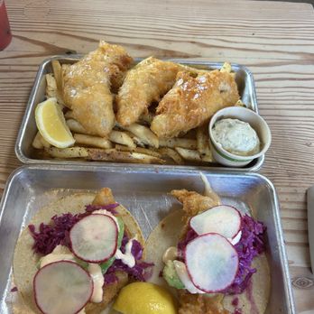 Hook Fish at Proof Lab Beer Garden - Fish tacos and fish and chips - Seafood Near Me - Mill Valley, California