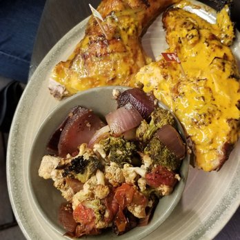 Nando's Peri-Peri - Half chicken with broccoli cauliflower side - Portuguese Near Me - Chicago, Illinois