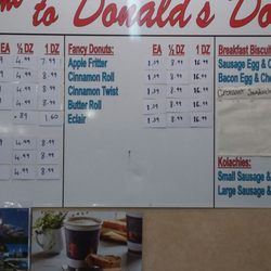 Donald's Donuts - Menu