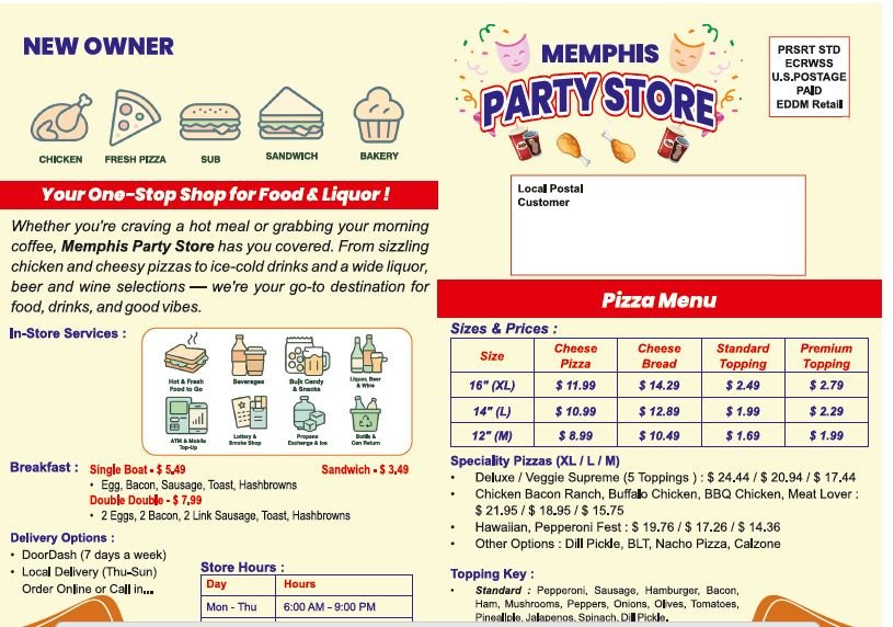 Memphis Party Store Bevrges Logo