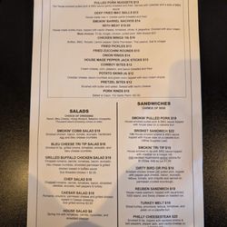 Smokin' Barrels Burgers & BBQ - Menu 7/13/2025