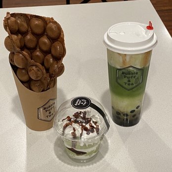 Bubble Puff & Tea - Bubble Puff Uji Matcha with Foam - Bubble Tea Near Me - Pasadena, California
