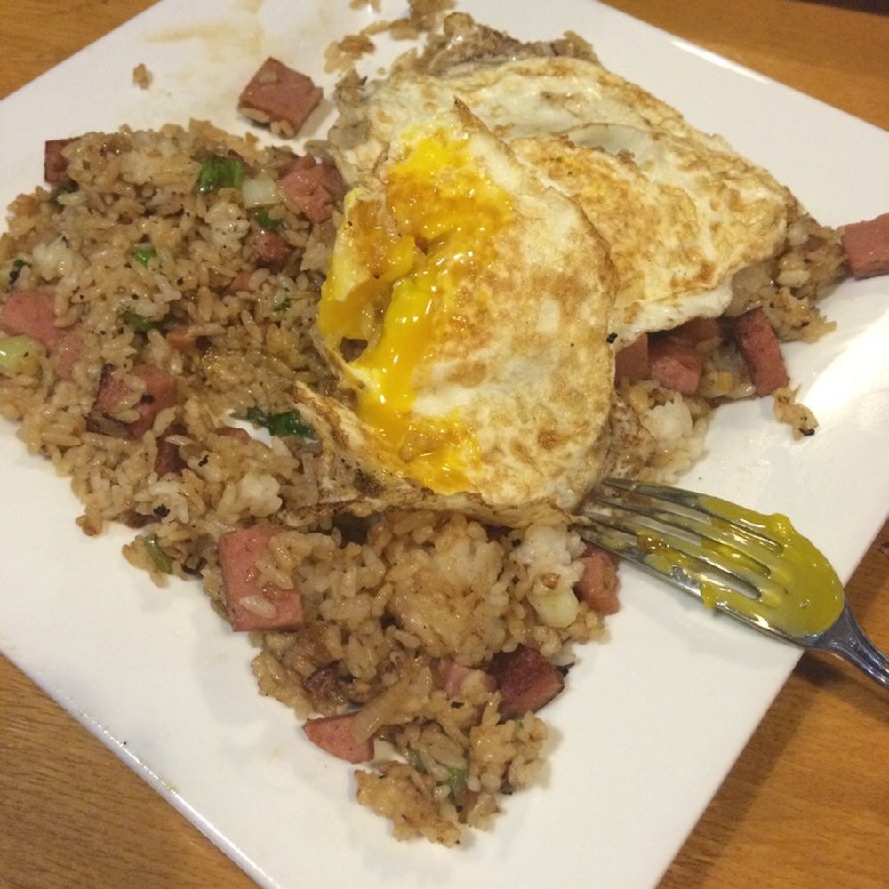 Guahan Grill - Chamorro Fried Rice with over medium egg. - Barbeque Near Me - Oceanside, California Guahan Grill - Chamorro Fried Rice with over medium egg. - Barbeque Near Me - Oceanside, California