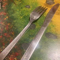 Dirty old cheap silver wear