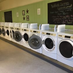 Richfield Springs Laundromat - Row of washers; around  work