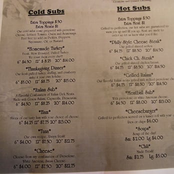 Taste of Philly - Menu - List of cold and hot subs, etc. - Cheesesteaks Near Me - Roanoke, Indiana