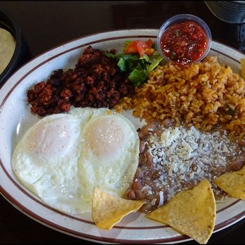 Cambria Cafe - From the "American - Mexican" section of the "Breakfast" menu, I ordered "Chorizo con Huevos," as I rarely, if ever miss a Mexican breakfast - American Near Me - Cambria, California