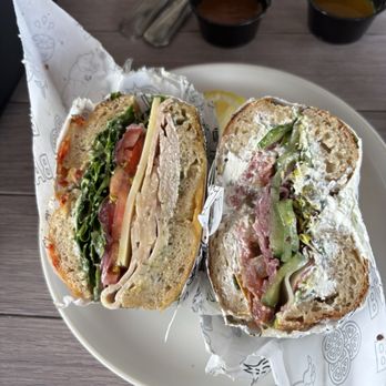 Boil & Bake - Left: The Early Bird Right: The Bob and Larry - Bagels Near Me - Costa Mesa, California
