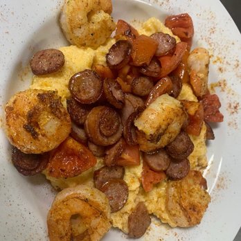 Neighborhood Grill & Catering - Shrimp and Grits with Conecuh Sausage - American Near Me - Clanton, Alabama