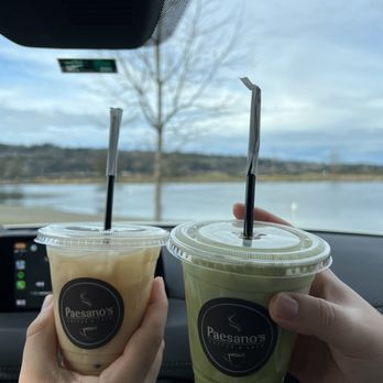 Paesano's Coffee & Cafe - Iced London Fog and Iced Matcha with Vanilla - Coffee & Tea Near Me - Monroe, Washington Paesano's Coffee & Cafe - Iced London Fog and Iced Matcha with Vanilla - Coffee & Tea Near Me - Monroe, Washington
