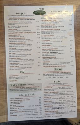 Menu photo 1 Avenue Grill Lodi, CA Menu photo 1 Avenue Grill Lodi, CA