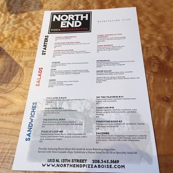 North End Pizza - Starters, salads and sandwiches - Pizza Near Me - Boise, Idaho