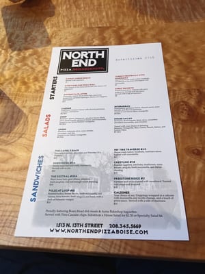 Menu photo 6 North End Pizza Boise, ID Menu photo 6 North End Pizza Boise, ID