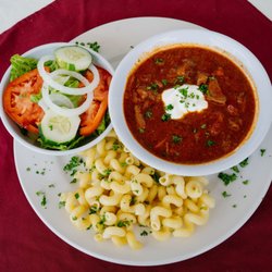 The Corner Skillet Diner - Pork goulash with side salad