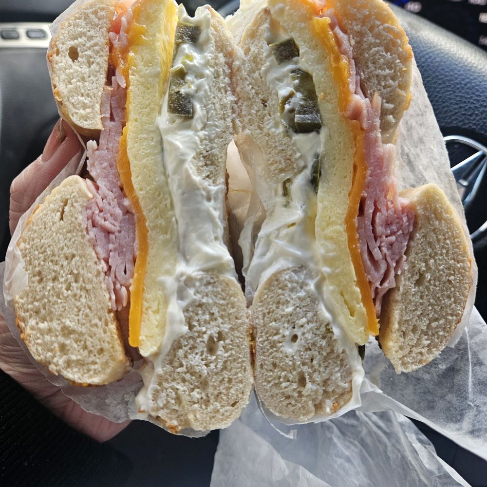 Blue Sky Bagels - Ham, egg and cheese with jalapenos - Bagels Near Me - Boise, Idaho Blue Sky Bagels - Ham, egg and cheese with jalapenos - Bagels Near Me - Boise, Idaho