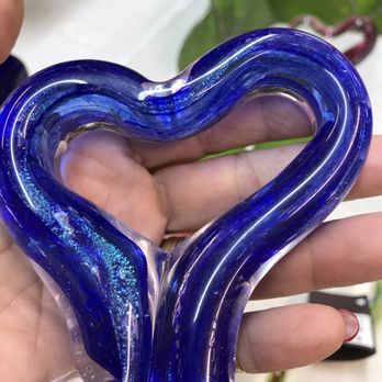 Erickson Arts - Blue Dichroic Swirl Heart - Arts & Crafts Near Me - Union City, California Erickson Arts - Blue Dichroic Swirl Heart - Arts & Crafts Near Me - Union City, California
