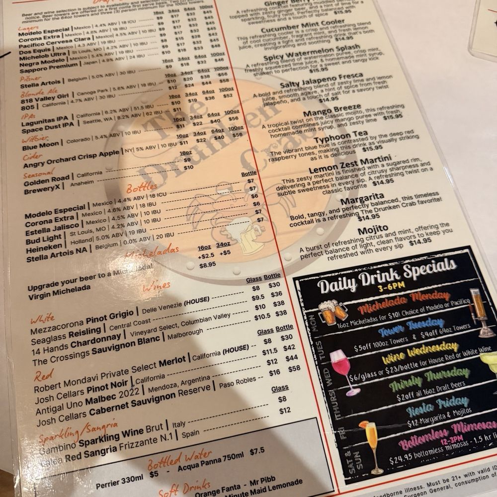 The Drunken Crab - Menu - Seafood Near Me - North Hollywood, California The Drunken Crab - Menu - Seafood Near Me - North Hollywood, California