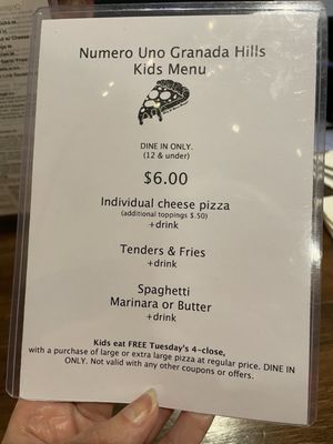 Menu photo 4 Numero Uno Pizza Granada Hills, CA