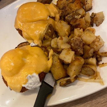 Mikayla's Cafe - Spicy Crab Cake Benedict - American Near Me - Santa Clara, California Mikayla's Cafe - Spicy Crab Cake Benedict - American Near Me - Santa Clara, California
