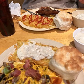 Log Cabin Cafe - My omelette and my wife's eggs - Cafes Near Me - Ridgedale, Missouri