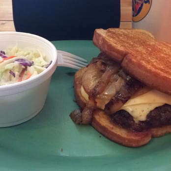 Sparkys BBQ and Espresso - Sparky's patty melt and pineapple coleslaw - Burgers Near Me - Hatch, New Mexico
