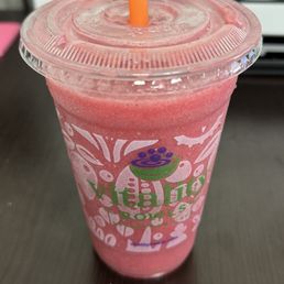 The Dragon Smoothie: Pitaya, Mango Peach Juice, Strawberries, Mango, Raspberries The Dragon Smoothie: Pitaya, Mango Peach Juice, Strawberries, Mango, Raspberries