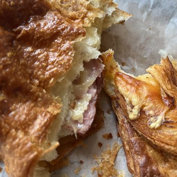 Les Delices Fine Pastries - Ham Sandwich au Jambon Slices of Ham on Fresh Croissant ...utter deliciousness - Bakeries Near Me - Kendall Park, New Jersey