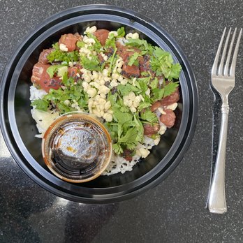 The Poke Hookup - Double Ahi Tuna Classic with ginger, cilantro, and tempura. - Poke Near Me - Lakeway, Texas