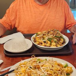 Pad Thai and Cashew chicken. Pad Thai and Cashew chicken.