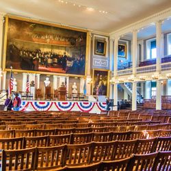 The Revolutionary Story Tour - Faneuil Hall is the famous "Cradle of Liberty."  When open to the public we give you the opportunity to go inside.