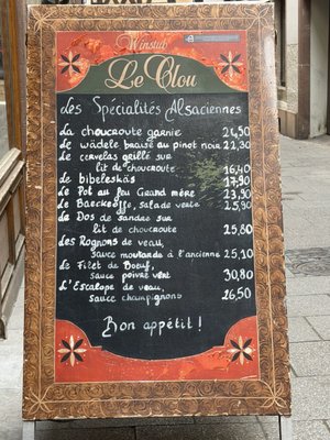 Menu photo 1 Winstub Le Clou Strasbourg, 67 Menu photo 1 Winstub Le Clou Strasbourg, 67