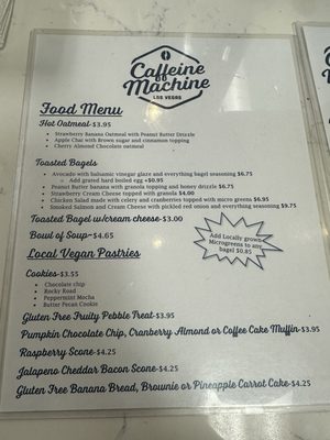 Menu photo 7 Caffeine Machine Las Vegas, NV