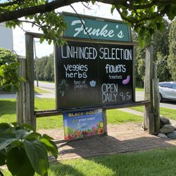 Funke's Greenhouses - Front sign