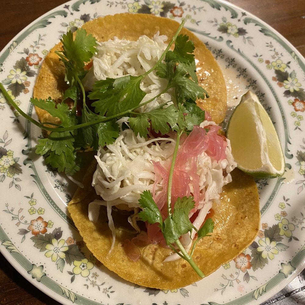 Whitecrest Eatery - Baja Fish Tacos (Haddock fish, salsa, spicy crema, slaw, cilantro, lime.) - New American Near Me - Stonington, Connecticut Whitecrest Eatery - Baja Fish Tacos (Haddock fish, salsa, spicy crema, slaw, cilantro, lime.) - New American Near Me - Stonington, Connecticut