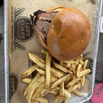 Left Coast Brewing - Brisket sandwich - Barbeque Near Me - Irvine, California