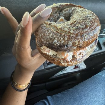 Bagelfeld's - Salmon on blue berry bagel - Bagels Near Me - Phoenix, Arizona