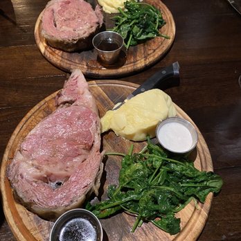 Josie Wyatt's Grille - Prime rib, mashed potatoes and spinach! So good!!! - Steakhouses Near Me - Moab, Utah