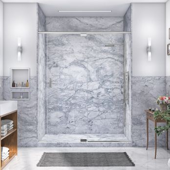 Five Star Bath Solutions - Fort Worth - a bathroom with a marble shower - Kitchen & Bath Near Me - Fort Worth, Texas Five Star Bath Solutions - Fort Worth - a bathroom with a marble shower - Kitchen & Bath Near Me - Fort Worth, Texas