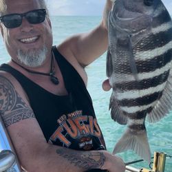 AA Fishing Charter Aquaholics Aknotymous - Scott caught an impressive Sheepshead!