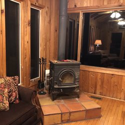 Awesome wood burning stove, chopped wood provided