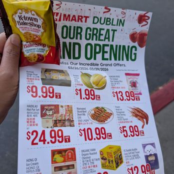 H Mart - Grand Opening flyer and free samples - International Grocery Near Me - Dublin, California